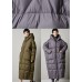 Women Grey Loose hooded long Winter Duck Down down coat