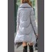 Modern Grey asymmetrical design Thick Winter Duck Down Coat