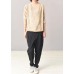 Cozy beige knit tops casual long sleeve  sweater patchwork