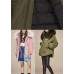 Trendy Army Green hooded Raccoon hair collar drawstring Winter Duck Down down coat