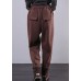 Modern chocolate trousers plus size fall drawstring pockets Outfits harem pants