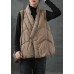 Organic Khaki Pockets Loose Casual Winter Puffer Vest