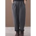 winter thick gray cotton pants elastic waist women harem pants