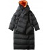 Hot Dark Gray hooded Loose Winter Duck Down Coats