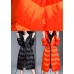 Boho Orange Loose Thick zippered Winter Duck Down Jacket In