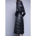 Black fashion Pockets Thick slim fit Winter lengthen Duck Down down coat