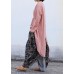 Winter o neck pink knitted blouse plus size clothing drawstring asymmetric top