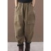 new thick cotton harem pants false pockets army green pants