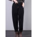 Bohemian fall plus size black Fabrics drawstring pockets pant