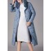 Simple Blue Button Pockets slim fit Winter Duck Down Coats