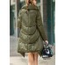 Fine Green Peter Pan Collar double breast Cloak Winter Duck Down Coat